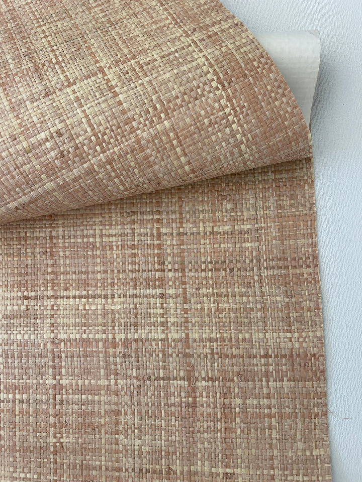 Natural Grasscloth Raffia rough Wallpaper fibers pinkish