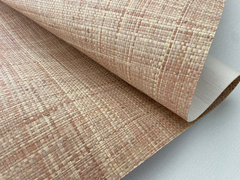 Natural Grasscloth Raffia rough Wallpaper Natural fibers pinkish beige 45023