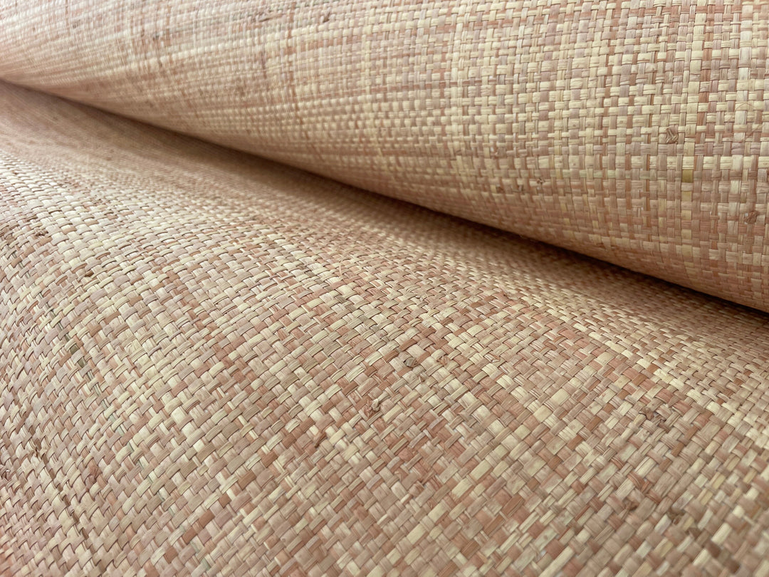 Natural Grasscloth Raffia rough Wallpaper fibers pinkish